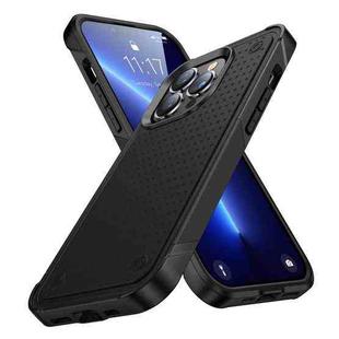 For iPhone 13 Pro Max PC + TPU Shockproof Protective Phone Case(Black+Black)