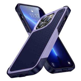 For iPhone 13 Pro Max PC + TPU Shockproof Protective Phone Case(Light Purple+Sapphire Blue)