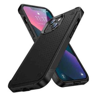 For iPhone 13 PC + TPU Shockproof Protective Phone Case(Black+Black)