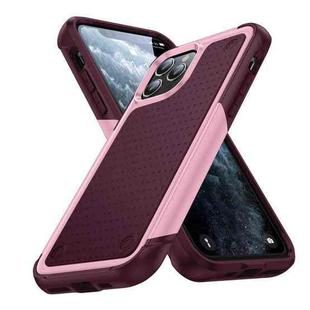 For iPhone 11 Pro PC + TPU Shockproof Protective Phone Case(Pink+Dark Red)