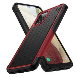 For Samsung Galaxy A12 PC + TPU Shockproof Protective Phone Case(Red+Black)