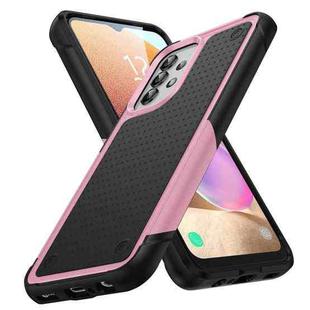 For Samsung Galaxy A32 4G PC + TPU Shockproof Protective Phone Case(Pink+Black)