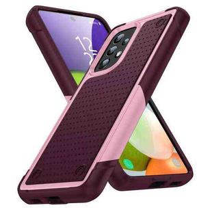 For Samsung Galaxy A52 5G PC + TPU Shockproof Protective Phone Case(Pink+Dark Red)