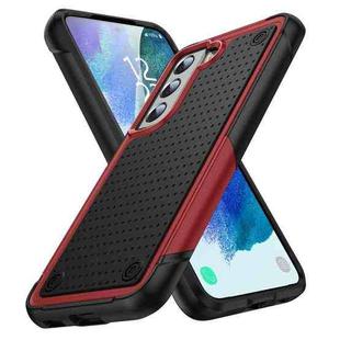 For Samsung Galaxy S21 FE 5G PC + TPU Shockproof Protective Phone Case(Red+Black)