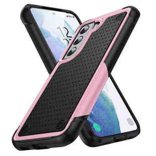 For Samsung Galaxy S21 5G PC + TPU Shockproof Protective Phone Case(Pink+Black)
