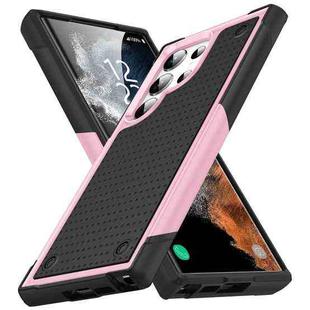 For Samsung Galaxy S23 Ultra 5G PC + TPU Shockproof Protective Phone Case(Pink+Black)