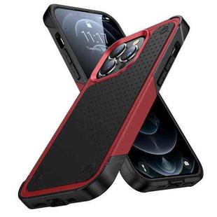 For iPhone 12 Pro PC + TPU Shockproof Protective Phone Case(Red+Black)
