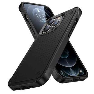 For iPhone 12 Pro PC + TPU Shockproof Protective Phone Case(Black+Black)