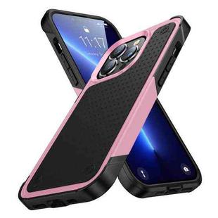 For iPhone 12 Pro Max PC + TPU Shockproof Protective Phone Case(Pink+Black)