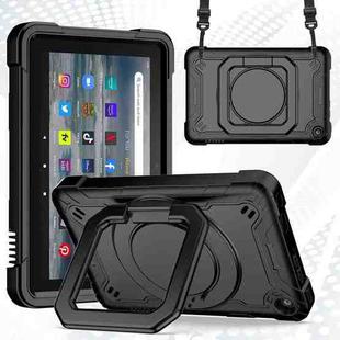 For Amazon Kindle Fire 7 2022 Silicone + PC Bracelet Holder Tablet Case(Black)