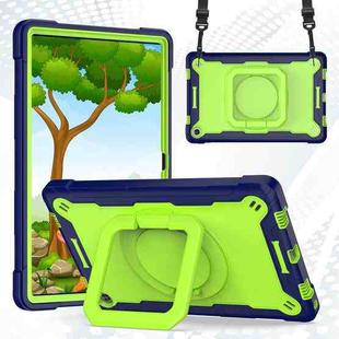 For Lenovo Tab M10 Plus 10.6 3rd Gen 2022 Silicone + PC Bracelet Holder Tablet Case(Navy Blue + Yellow Green)