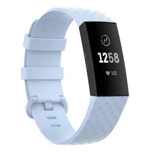 18mm Silver Color Buckle TPU Wrist Strap Watch Band for Fitbit Charge 4 / Charge 3 / Charge 3 SE, Size: S(Light Blue)