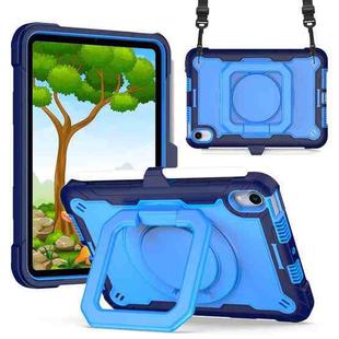 For iPad mini 6 Silicone + PC Bracelet Holder Tablet Case(Navy Blue + Blue)