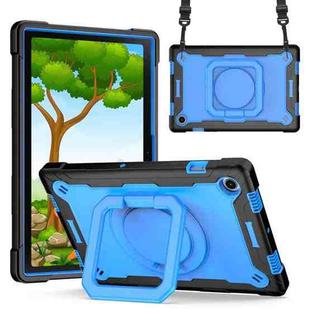 For Samsung Galaxy Tab A8 10.5 2021 Silicone + PC Bracelet Holder Tablet Case(Black + Blue)