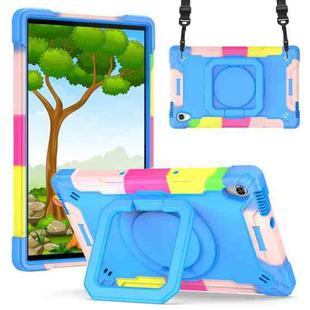 For Lenovo Tab M10 HD 2nd Gen Silicone + PC Bracelet Holder Tablet Case(Camouflage + Blue)