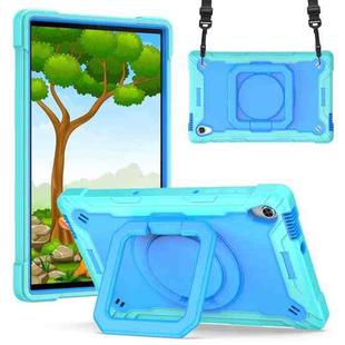 For Lenovo Tab M10 HD 2nd Gen Silicone + PC Bracelet Holder Tablet Case(Mint Green + Blue)