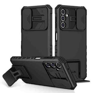 For Samsung Galaxy A14 5G Stereoscopic Holder Sliding Camshield Phone Case(Black)