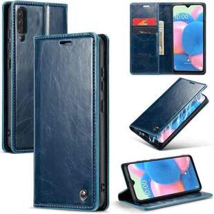 For Samsung Galaxy A30s／A50s／A50 CaseMe 003 Crazy Horse Texture Leather Phone Case(Blue)