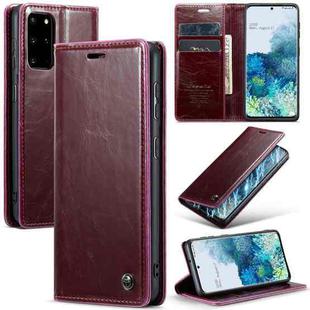 For Samsung Galaxy S20+ CaseMe 003 Crazy Horse Texture Leather Phone Case(Wine Red)