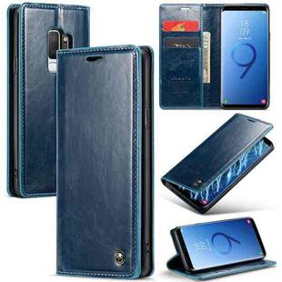 For Samsung Galaxy S9+ CaseMe 003 Crazy Horse Texture Leather Phone Case(Blue)