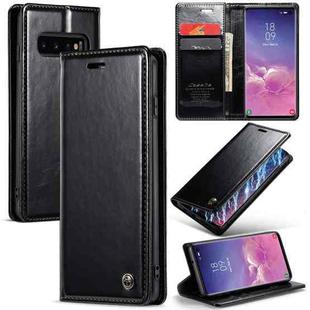 For Samsung Galaxy S10 CaseMe 003 Crazy Horse Texture Leather Phone Case(Black)