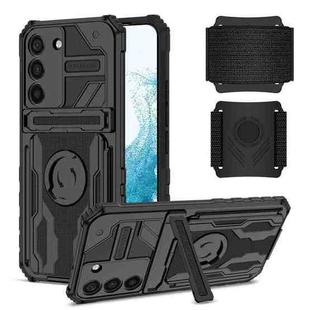 For Samsung Galaxy S23 5G Armor Wristband Phone Case(Black)