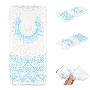 For Xiaomi Redmi K30 Pro Coloured Drawing Pattern Transparent TPU Case(Blue Flower)