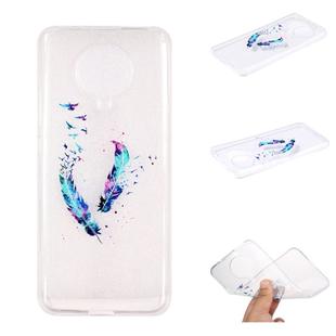 For Xiaomi Redmi K30 Pro Coloured Drawing Pattern Transparent TPU Case(Feather)