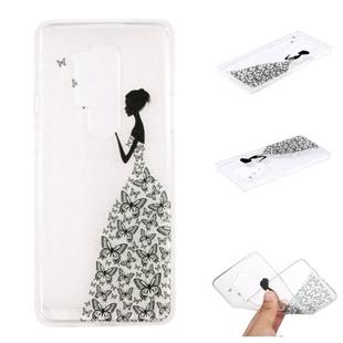 For OnePlus 8 Pro Coloured Drawing Pattern Transparent TPU Case(Butterflies and Girl)