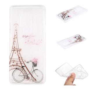 For OnePlus 8 Pro Coloured Drawing Pattern Transparent TPU Case(Tower and Bicyle)