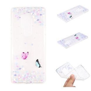 For OnePlus 8 Pro Coloured Drawing Pattern Transparent TPU Case(Variegated Butterflies)