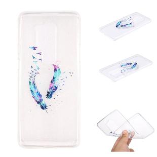 For OnePlus 8 Pro Coloured Drawing Pattern Transparent TPU Case(Feather)