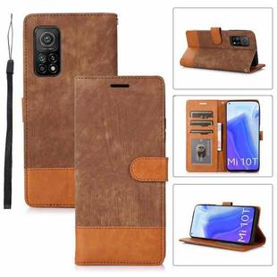 For Xiaomi Mi 10T 5G / 10T Pro 5G Splicing Leather Phone Case(Brown)