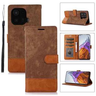 For Xiaomi Mi 11 Pro Splicing Leather Phone Case(Brown)