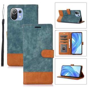 For Xiaomi Mi 11 Lite Splicing Leather Phone Case(Green)