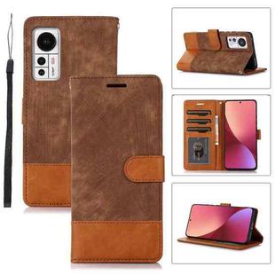 For Xiaomi 12 Splicing Leather Phone Case(Brown)