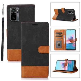 For Xiaomi Redmi 10 Splicing Leather Phone Case(Black)