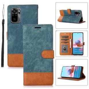 For Xiaomi Redmi 10 Splicing Leather Phone Case(Green)