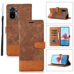 For Xiaomi Redmi 10 Splicing Leather Phone Case(Brown)