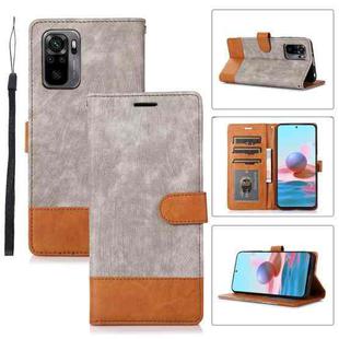 For Xiaomi Redmi 10 Splicing Leather Phone Case(Grey)