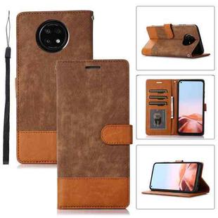 For Xiaomi Redmi Note 9T / Note 9 5G Splicing Leather Phone Case(Brown)