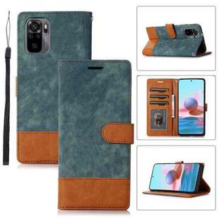 For Xiaomi Redmi Note 10 4G Splicing Leather Phone Case(Green)