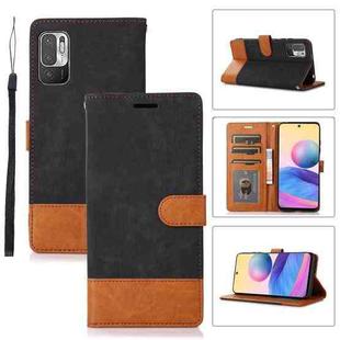 For Xiaomi Redmi Note 10 5G Splicing Leather Phone Case(Black)