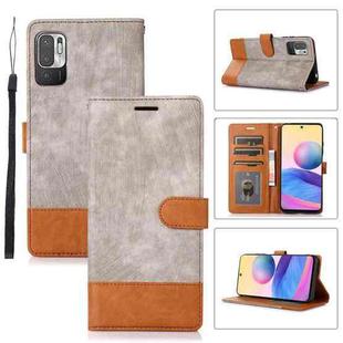 For Xiaomi Redmi Note 10 5G Splicing Leather Phone Case(Grey)