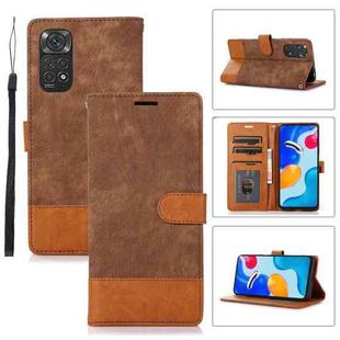 For Xiaomi Redmi Note 11 4G / 11s Splicing Leather Phone Case(Brown)