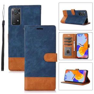 For Xiaomi Redmi Note 11 Pro 5G / 4G Splicing Leather Phone Case(Dark Blue)