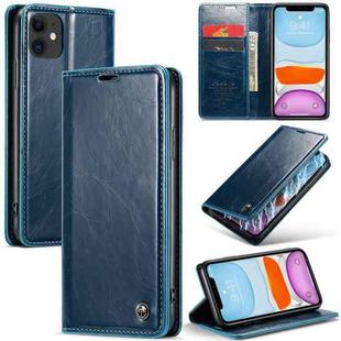 For iPhone 11 CaseMe 003 Crazy Horse Texture Leather Phone Case(Blue)