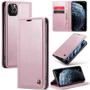 For iPhone 11 Pro CaseMe 003 Crazy Horse Texture Leather Phone Case(Rose Gold)