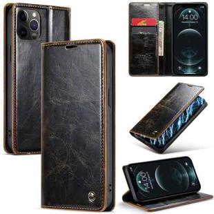 For iPhone 12 Pro CaseMe 003 Crazy Horse Texture Leather Phone Case(Coffee)