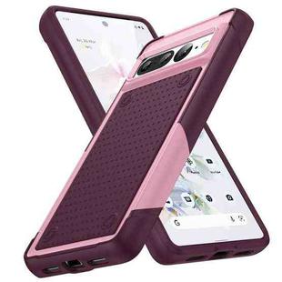 For Google Pixel 7 Pro 5G PC + TPU Shockproof Protective Phone Case(Pink+Dark Red)